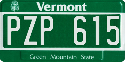 VT license plate PZP615