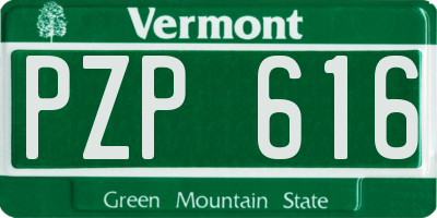 VT license plate PZP616