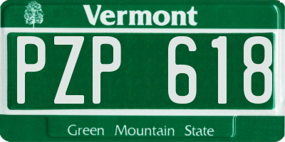 VT license plate PZP618