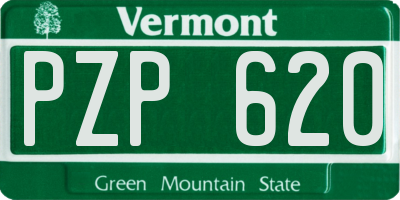 VT license plate PZP620