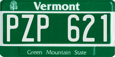 VT license plate PZP621