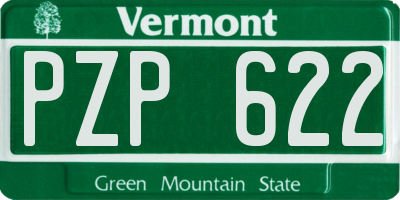 VT license plate PZP622