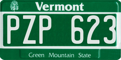 VT license plate PZP623