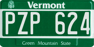 VT license plate PZP624