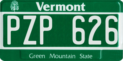 VT license plate PZP626
