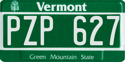 VT license plate PZP627
