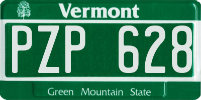 VT license plate PZP628