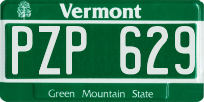 VT license plate PZP629