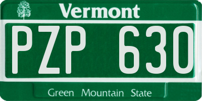 VT license plate PZP630
