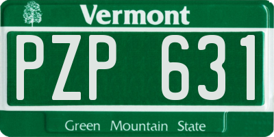 VT license plate PZP631