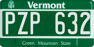 VT license plate PZP632