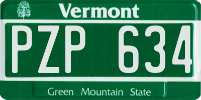 VT license plate PZP634
