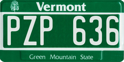 VT license plate PZP636