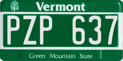 VT license plate PZP637