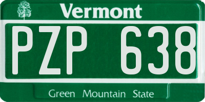 VT license plate PZP638
