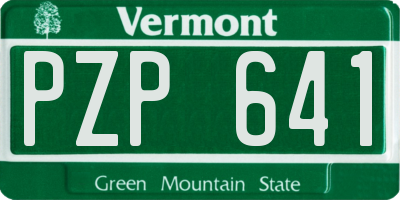 VT license plate PZP641