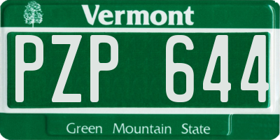 VT license plate PZP644