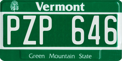 VT license plate PZP646