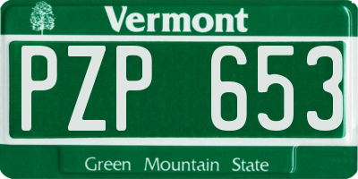 VT license plate PZP653