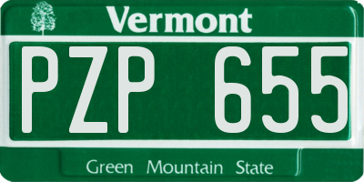 VT license plate PZP655