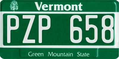 VT license plate PZP658