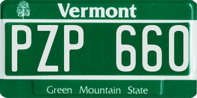 VT license plate PZP660