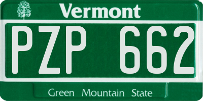 VT license plate PZP662