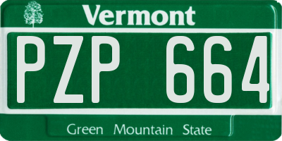 VT license plate PZP664