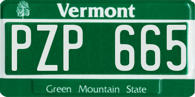 VT license plate PZP665