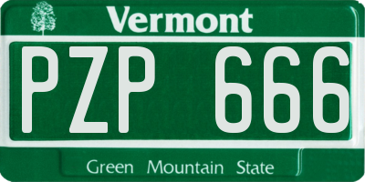 VT license plate PZP666