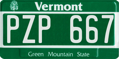 VT license plate PZP667