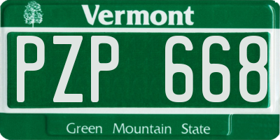 VT license plate PZP668