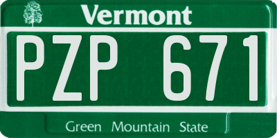 VT license plate PZP671
