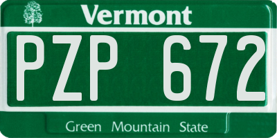 VT license plate PZP672