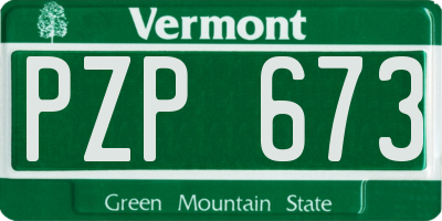 VT license plate PZP673