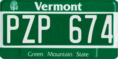 VT license plate PZP674