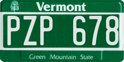 VT license plate PZP678