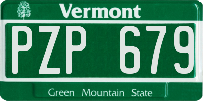 VT license plate PZP679