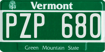 VT license plate PZP680