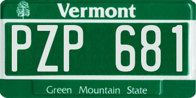 VT license plate PZP681