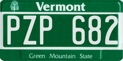 VT license plate PZP682