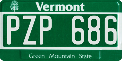 VT license plate PZP686