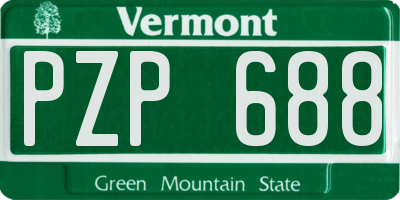 VT license plate PZP688