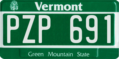 VT license plate PZP691