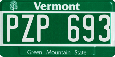 VT license plate PZP693