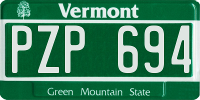 VT license plate PZP694