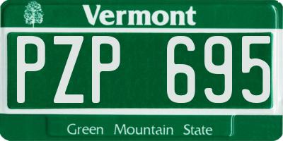VT license plate PZP695