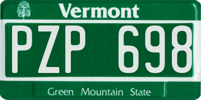 VT license plate PZP698