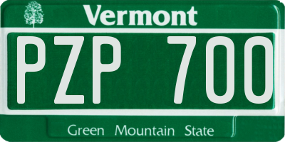VT license plate PZP700