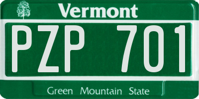 VT license plate PZP701